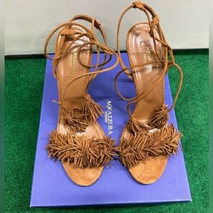 Aquazurra Wild Thing Suede Sandals NEW